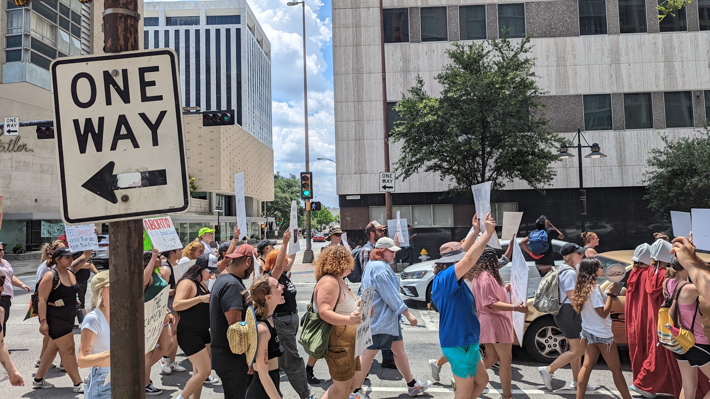 Abortion rights protesters in Dallas on July 2